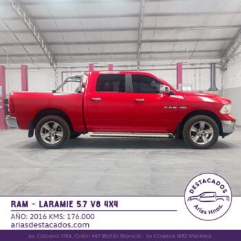 DODGE RAM 1500 – 4X4 LARAMIE 5.7 V8 AT 2016